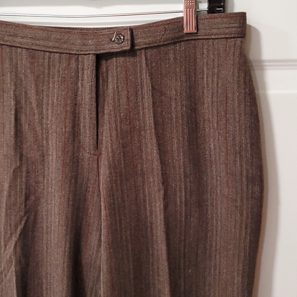 Brown Pinstriped Dress Pants 14P - Picture 5 of 7